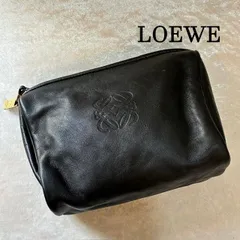 ロエベ　LOEWE　アナグラム　レザーポーチ　ゴールド金具　クラッチバック
