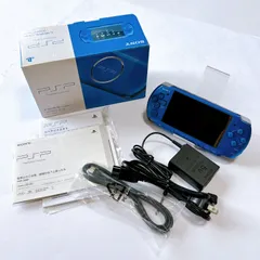 ソニー　PSP 3000 VB プレイステーション・ポータブル　初期化済み　メモリースティックpro duo フォーマット済み　バイブランドブルー　箱あり　充電器あり　バッテリーなし　簡単な動作確認済み　管理番号KKVUNRA7