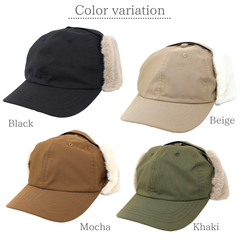 【帽子　キャップ　秋冬】ナイロンファーフラップキャップ　　WS-50615　 耳付き　イヤーカバー付き　キャップ　防寒　暖かい　男女兼用　ユニセックス　メンズ　レディース　サイズ調整可能　スノボ　スキー　雪山　雪　スノー