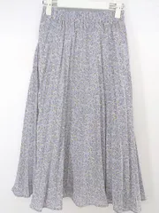 ◇ OLIVE des OLIVE ウエストゴム 花柄 ロング プリーツ スカート サイズS ライトパープル マルチ レディース P  【中古】 【1209280004367】