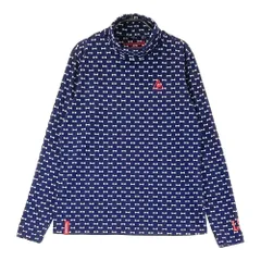 サイズ：L LE COQ GOLF ルコックゴルフ  タートルネック 長袖Tシャツ 総柄 ネイビー系 [240101460491] ゴルフウェア レディース ストスト