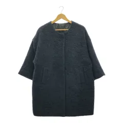 JOURNAL　STANDARD　LUXE　ジャーナルスタンダードラックス　21/AW　リバーシブルボアコート　ジャケット　ノーカラー　ボア×ナイロン　Sサイズ　ネイビー/ブラック