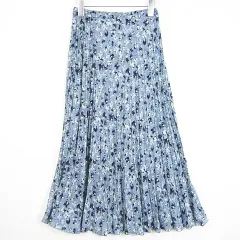 ローリーズファーム LOWRYS FARM プリーツ スカート ロング丈 F パープル 花柄 kz9922