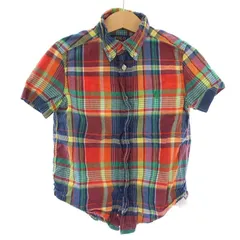 ポロ ラルフローレン POLO RALPH LAUREN シャツ 半袖 ボタンダウン チェック柄 ロゴ刺繍 4 マルチカラー /BM