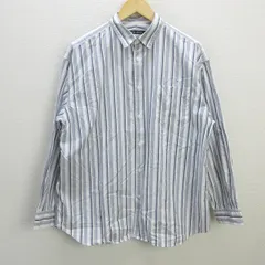 G■ニコアンド/NIKOAND 長袖シャツ/ストライプ柄【4】紺系/men's/107【中古】■