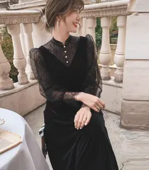 ☆ ブラック ☆ Sサイズ ☆ パーティロングドレス ベロア生地 お呼ばれ パーティドレス 結婚式 お呼ばれ パーティードレス ロングドレス オケージョンドレス フォーマルドレス イブニングドレス 演奏会 お呼ばれドレス 披露宴 二次会 成人式 同窓会