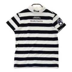 サイズ：1 PEARLY GATES パーリーゲイツ  ハイネック 半袖Tシャツ ボーダー柄 ブラック系 [240101299282]# ゴルフウェア レディース ストスト