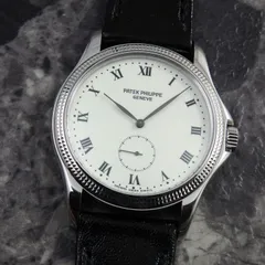 パテックフィリップ PATEK PHILIPPE カラトラバ エナメルダイヤル ホワイトゴールド Ref.5115G-001 スモセコ 18金無垢 手巻き クル・ド・パリ