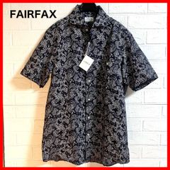 ✨【新品】FAIR FAX フェアファクス ペイズリーシャツ ネイビー ブルー 麻 Lサイズ