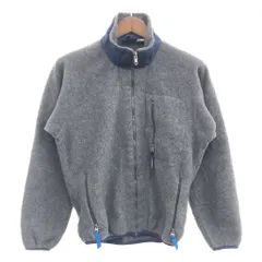 90年代 USA製 patagonia パタゴニア フリースジャケット アウター アウトドア ワンポイントロゴ グレー (メンズ S) 中古 古着 P8260