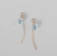 ブルートパーズ　14KGF＋K10チェーン　ピアスチャーム