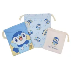 【メール便】ポケットモンスター 巾着袋 3P巾着 きんちゃくポーチ3枚セット ポッチャマ ポケモン マリモクラフト 小物入れ キャラクター グッズ 