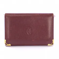カルティエ Cartier マストライン 名刺入れ カードケース パスケース レザー ボルドー /DK ■OH ■OFのサムネイル