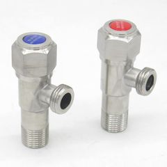 sugarello 止水栓 止水バルブ 蛇口バルブ ステンレス製 G1/2 オスねじ アングルバルブ 水栓金具 洗面用 トイレ用 給湯器用 洗濯機用(水・お湯)