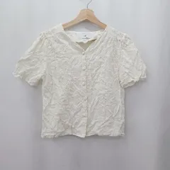 ◇ ⊂ emi+ エミプラス 花柄 半袖 シャツブラウス サイズ ホワイト系 レディース E  【1506130006695】