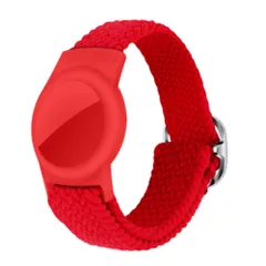 ☆ レッド ☆ アップル エアタグケース エアタグケース 腕 AirTagケース バンド エアタグカバー AirTag ケース ウォッチ型 時計型 迷子防止 腕につけれる 柔らかい 撥水 伸縮 調節可 ナイロンベルト 外遊び 通学 通塾 子供用 小学生 キッズ