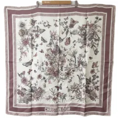 美品 24SS Christian Dior クリスチャンディオール TOILE DE JOUY MEXICO シルク100％ 大判 スカーフ 41BUT090I613 ピンク系 レディース 古着 中古 USED