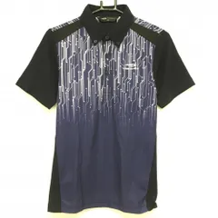 ★値下げ★【超美品】ティゴラ 半袖ポロシャツ ネイビー×パープル 前上部総柄 メンズ S ゴルフウェア TIGORA