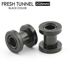 1個　2G ブラック　フレッシュトンネル　アイレット　サージカルステンレス　コーティング　ボディピアス　2ゲージ　(6mm) イヤーロブ　ホールトゥピアス　　CBR キャプティブ　ビーズリング　サークルリング　　黒色