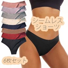 6枚セット ショーツ Tバック シームレス 下着 パンツ シンプル レディース インナー 響きにくい レディースショーツ