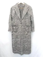 ◇ ⊇ le ciel グレンチェック 長袖 ロング チェスターコート サイズM ブラック ホワイト系 レディース E  【1506250001525】