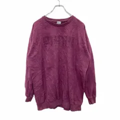 PUMA プリントスウェット トレーナー Mサイズ プーマ パープル 古着卸 アメリカ仕入 t2406-3198