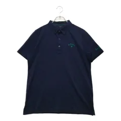 中古 メンズ キャロウェイ Callaway 半袖ポロシャツ L 紺 ネイビー ストレッチ 総柄