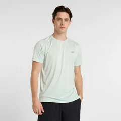 ニューバランス 半袖 Tシャツ メンズ Newbalance Sport Essentials ランS/STシャツ ランニングウェア マラソン  陸上 トレーニング スポーツウェア  吸汗速乾 ドライ 軽量 ワンポイント メンズウエア/MT41222-CYS