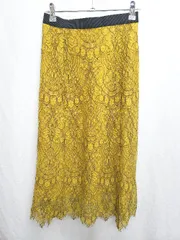 ◇ ◎●未使用●⊂ LOULOU WILLOUGHBY タグ付き　総レース ロング ナロー スカート サイズ1 イエロー レディース P  【1410160000632】