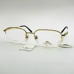 【新品未使用】LONGCHAMP ロンシャン LG-4017 C-1 53□ ゴールド メガネフレーム チタン デッドストックのサムネイル