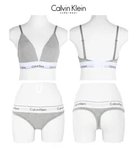カルバンクライン 上下セット 下着 女性 レディース Calvin Klein ck ブラ Tバック s m l xl  TグレーTバックセット 正規品 新品 女性 cklset6
