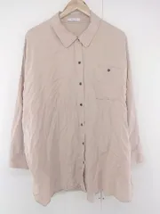 ◇ JEANASIS ジーナシス 2wayスリーブ ビッグシルエット 長袖 シャツ サイズF ベージュ系 レディース P  【1302210003949】