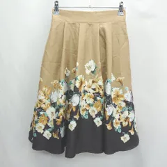 ◇ ⊂ tocco closet トッコ クローゼット 花柄 ひざ丈 フレア スカート サイズ表記なし ブラック ベージュ レディース E  【1502030013115】
