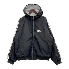 adidas 00's 00年代 リバーシブル ジップパーカー ブルゾン ジャケット フーディー 古着 厚手 スポーツ アディダス アウター DM14605■