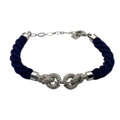 SWAROVSKI(スワロフスキー) ブレスレット美品  シルバー×ネイビー