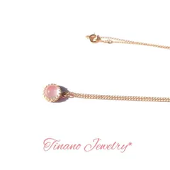 【高品質】＊ 天然石＊『ローズクォーツ』のネックレス♡14kgf.14金コーティング＊10月誕生石＊