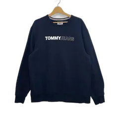 TOMMY JEANS スウェット フロントプリント オーバーサイズ ビッグシルエット ベトナム製 XLサイズ ネイビー