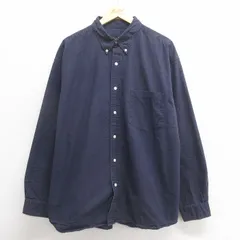 XL/古着 エディーバウアー 長袖 ブランド シャツ メンズ 00s 大きいサイズ コットン ボタンダウン 濃紺 ネイビー 25may27 中古 トップス