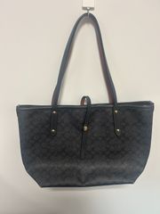 COACH コーチ マーケット シグネチャー ターンロック トートバッグ  ショルダー 肩掛け ブラック 通勤バッグ ユニセックス 中古