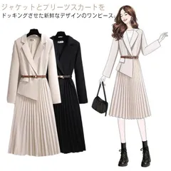 プリーツワンピース ママスーツ レディース フォーマル スーツ セレモニースーツ ジャケット スーツワンピース 切り替え べルト付き 膝下 ミモレ丈 入園式 入学式 卒園式 卒業式 スーツ 七五三 お#lella495