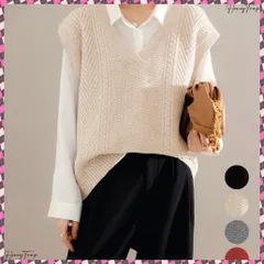 送料無料 ケーブルニットベスト レディースチョッキ オフィス カジュアル ニットジレ ドロップショルダー ベストセーター ノースリーブニットトップ ゆったりレイヤードベスト 着やせニット韓国風 ニットチョッキ春秋 重ね着ベストお洒落