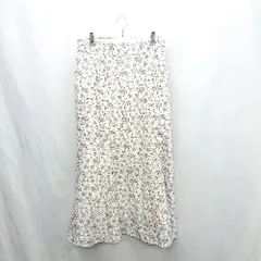 ◇ ⊂ apres jour アプレジュール 総柄 ロング丈 フレア スカート サイズLL アイボリー パープル レディース E  【1501230035880】