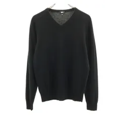 ユニクロ カシミヤ100％ 長袖 Vネック セーター M ブラック UNIQLO ニット メンズ
