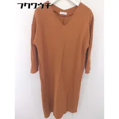 ◇ BEAUTY&YOUTH UNITED ARROWS Vネック スリット 長袖 膝下丈 ワンピース ブラウン レディース  【中古】 【1111170006347】
