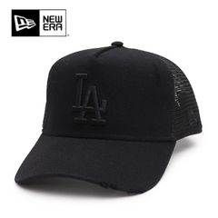 ニューエラ【ＮＥＷ ＥＲＡ】9FORTY A-Frame トラッカー Damaged Series ロサンゼルス・ドジャース ブラック キャップ 940 帽子 メッシュ ダメージ メンズ レディース スナップバック