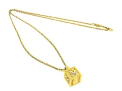 ■美品■ NINA RICCI ニナリッチ ラインストーン ネックレス ペンダント アクセサリー レディース ゴールド系 DE7051