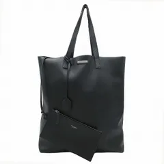 サンローラン パリ SAINT LAURENT PARIS サック ショッピング トートバッグ ロゴ プレート ポーチ付き キーリング付き ハンドバッグ 手提げ 肩掛け 手持ち カバン 鞄 黒 ブラック 467946/☆J32 メンズ レディースのサムネイル