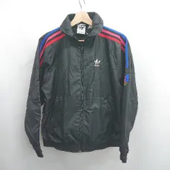 ◇ ⊆ adidas アディダス サイドライン 長袖 ジップアップ ブルゾン サイズS ブラック メンズ E  【1503040001093】