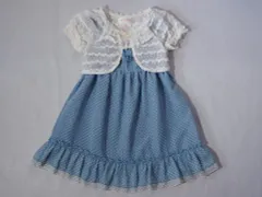 シャーリーテンプル shirley temple アウトレット 子供服 女の子 110cm ワンピース 水色 水玉 ノースリーブ 半袖 ボレロ カーディガン 2点 白 春 夏 ★4 セットアップ ガールズ 女児 キッズ 【中古】 ユーズド