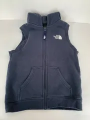 THE NORTH FACE ザノースフェイス キッズ 子供用 ジップアップ ノースリーブ 裏起毛 パーカー ベスト 120cm ネイビー 紺 NTJ11700